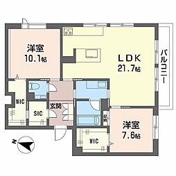 ラ・メゾン南山 2LDKの間取図画像