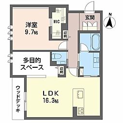 SATSUKI TERRACE 1LDKの間取図画像