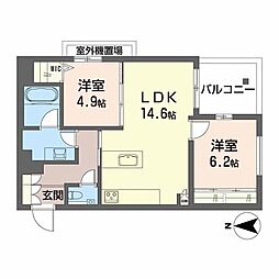 シャンテ御器所 2LDKの間取図画像