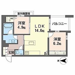 シャンテ御器所 2LDKの間取図画像