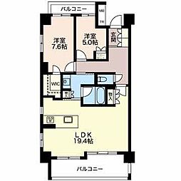 グランマスト橦木町 2LDKの間取図画像