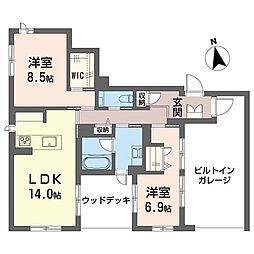 ブリエ松降 2LDKの間取図画像