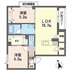 桜香巡周名古屋城前 2LDKの間取図画像