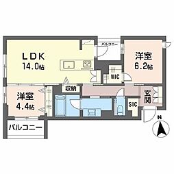 LIV NORITAKE 2LDKの間取図画像