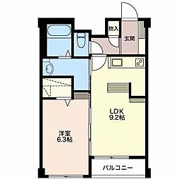 L'albadiprimo 1LDKの間取図画像