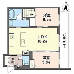 フジスター浜松 2LDKの間取図画像
