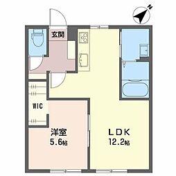 フロールμ・B 1LDKの間取図画像