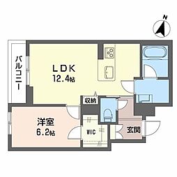 シャーメゾン笹和 1LDKの間取図画像