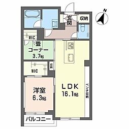 AZUR米山 2LDKの間取図画像