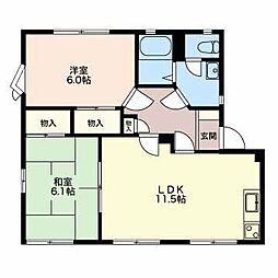クレストアベニューA 2LDKの間取図画像
