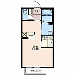 メゾン鬼越 ワンルームの間取図画像