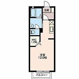 ディアス持川C ワンルームの間取図画像