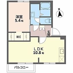 フレグランス韮山B 1LDKの間取図画像