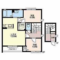 クレシアA 2LDKの間取図画像