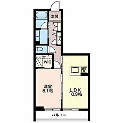 シャーメゾンステージ井川城 1LDKの間取図画像