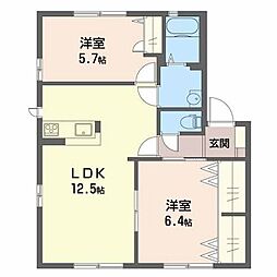 メイワン 2LDKの間取図画像