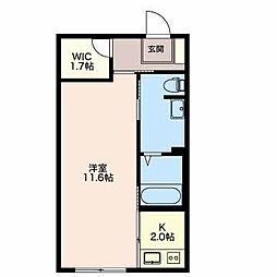 ヴィラタンネ 1Kの間取図画像