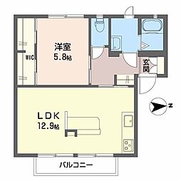 プレヴ・ナンス 1LDKの間取図画像
