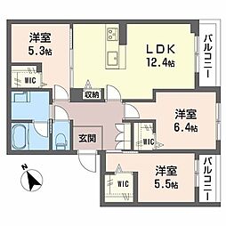 シャーメゾンボスコルーチェ 3LDKの間取図画像