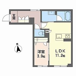 シャーメゾン栄町 1LDKの間取図画像