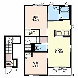 コンフォート本町 2LDKの間取図画像