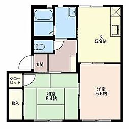 フォーレス安曇野A 2Kの間取図画像