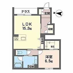 エターナルII 1LDKの間取図画像