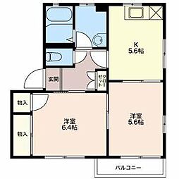エントピアイケダA 2Kの間取図画像