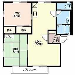 ルミエール富竹S 2LDKの間取図画像