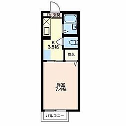 フレグランス緑ヶ丘 1Kの間取図画像
