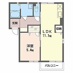 アドヴァンス大屋B 1LDKの間取図画像
