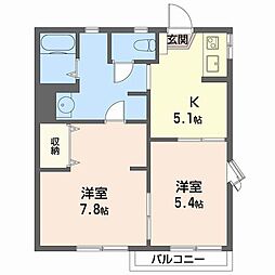 フォーブルマルナカ 2Kの間取図画像