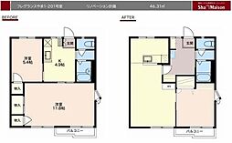 フレグランスやま1 0201 2階2Kの室内