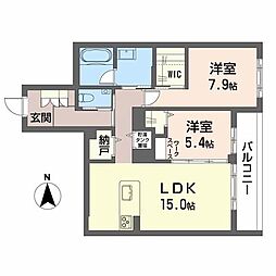金沢市泉が丘2丁目マンション 2LDKの間取図画像