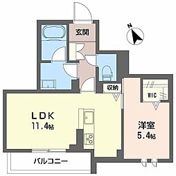 アンビエラ中川 1LDKの間取図画像
