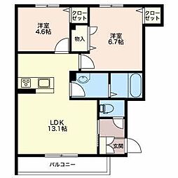 メゾン・ド・シャリテ3 2LDKの間取図画像
