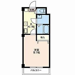 フレンズ和幸 1Kの間取図画像