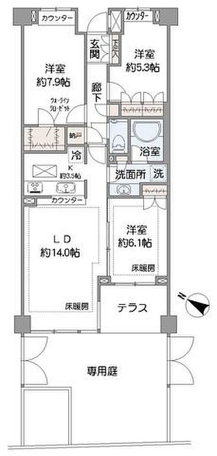 3LDK 間取り
