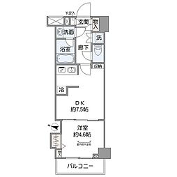 グランドコンシェルジュ氷川台 1DKの間取図画像