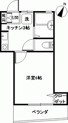 リリーハイム 1Kの間取図画像