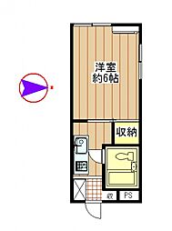 グリーンハイツ 1Kの間取図画像