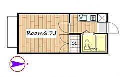 ハイツフレンド藤岡II 1階1Kの間取り