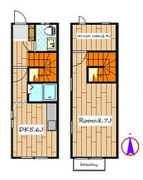 リーブル 1DKの間取図画像