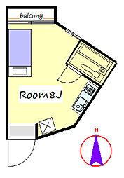 まちだ・どぅ12番館 ワンルームの間取図画像