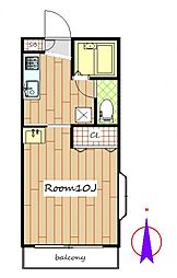 ランド・ワン 1Kの間取図画像