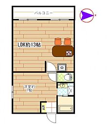 エスカイヤ中居 1LDKの間取図画像