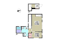 フェリーチェ飯塚 1LDKの間取図画像
