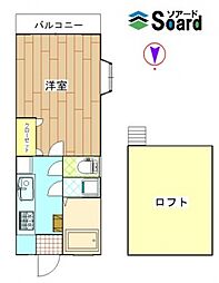 コンフォート高崎 1Kの間取図画像