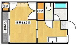 コーポガーベラ 1Kの間取図画像