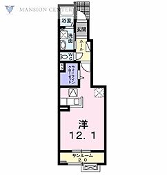 イリーデ ワンルームの間取図画像